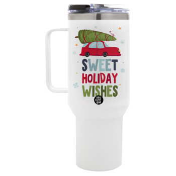Sweet holiday wishes, Mega Stainless steel Tumbler with lid, double wall 1,2L