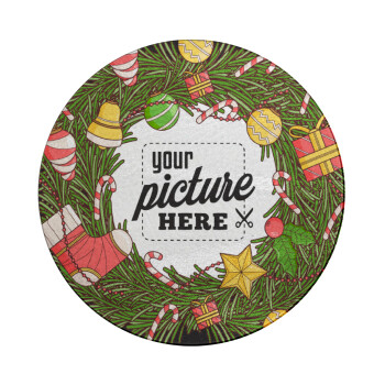 PHOTO Christmas twitch, Επιφάνεια κοπής γυάλινη στρογγυλή (30cm)