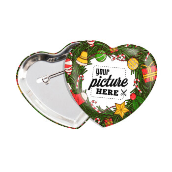 PHOTO Christmas twitch, Κονκάρδα παραμάνα καρδιά (57x52mm)