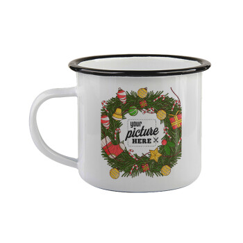 PHOTO Christmas twitch, Κούπα εμαγιέ με μαύρο χείλος 360ml