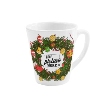 PHOTO Christmas twitch, Κούπα κωνική Latte Λευκή, κεραμική, 300ml