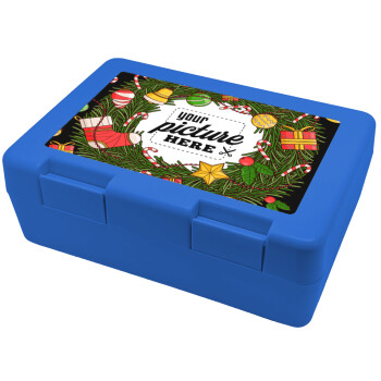 PHOTO Christmas twitch, Children's cookie container BLUE 185x128x65mm (BPA free plastic)
