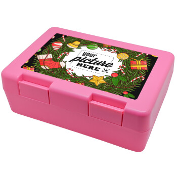 PHOTO Christmas twitch, Children's cookie container PINK 185x128x65mm (BPA free plastic)