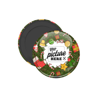 PHOTO Christmas twitch, Μαγνητάκι ψυγείου στρογγυλό διάστασης 5cm