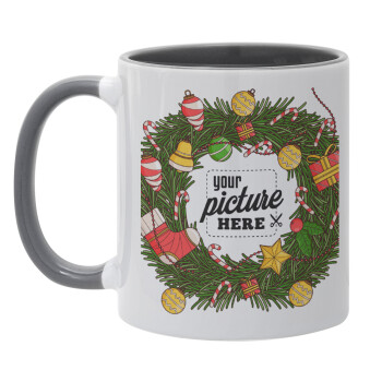 PHOTO Christmas twitch, Mug colored grey, ceramic, 330ml