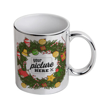 PHOTO Christmas twitch, Mug ceramic, silver mirror, 330ml