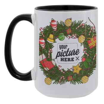 PHOTO Christmas twitch, Κούπα Mega 15oz, κεραμική Μαύρη, 450ml