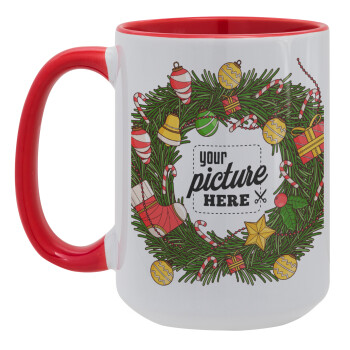PHOTO Christmas twitch, Κούπα Mega 15oz, κεραμική Κόκκινη, 450ml