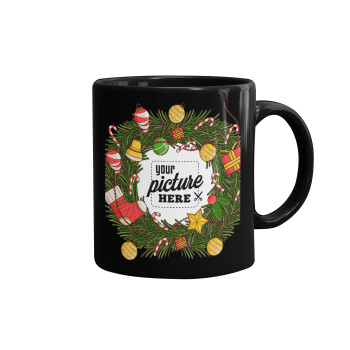 PHOTO Christmas twitch, Mug black, ceramic, 330ml