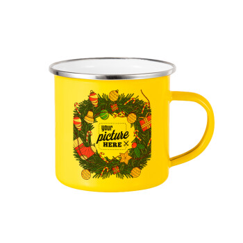 PHOTO Christmas twitch, Yellow Enamel Metallic Cup 360ml