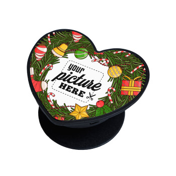 PHOTO Christmas twitch, Phone Holders Stand  καρδιά Μαύρο Βάση Στήριξης Κινητού στο Χέρι