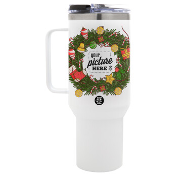 PHOTO Christmas twitch, Mega Tumbler με καπάκι, διπλού τοιχώματος (θερμό) 1,2L