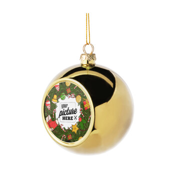 PHOTO Christmas twitch, Χριστουγεννιάτικη μπάλα δένδρου Χρυσή 8cm