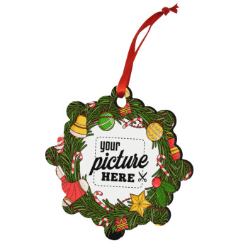 PHOTO Christmas twitch, Christmas ornament snowflake wooden 7.5cm