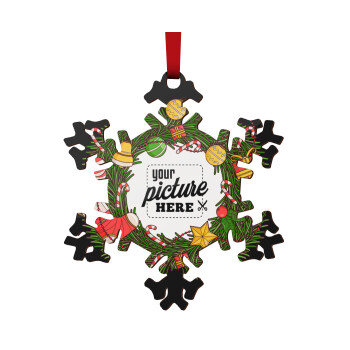 PHOTO Christmas twitch, Christmas ornament wooden snowflake 9cm
