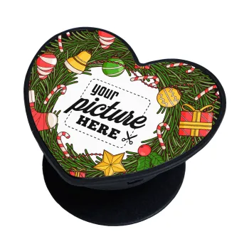 PHOTO Christmas twitch, Phone Holders Stand  καρδιά Μαύρο Βάση Στήριξης Κινητού στο Χέρι