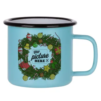 PHOTO Christmas twitch, Κούπα Μεταλλική εμαγιέ ΜΑΤ σιέλ 360ml