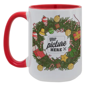PHOTO Christmas twitch, Κούπα Mega 15oz, κεραμική Κόκκινη, 450ml