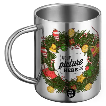 PHOTO Christmas twitch, Ανοξείδωτη Μεταλλική Κούπα 450ml - Διπλού Τοιχώματος
