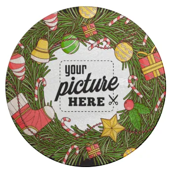 PHOTO Christmas twitch, Επιφάνεια κοπής γυάλινη στρογγυλή (30cm)