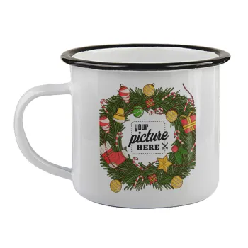 PHOTO Christmas twitch, Κούπα εμαγιέ με μαύρο χείλος 360ml