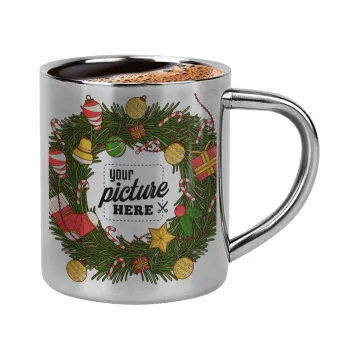 PHOTO Christmas twitch, Double-wall metal cup for espresso (220ml)