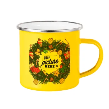 PHOTO Christmas twitch, Yellow Enamel Metallic Cup 360ml