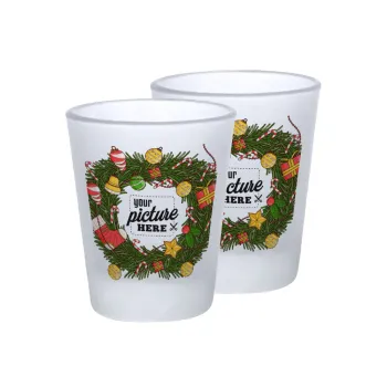 PHOTO Christmas twitch, Σφηνοπότηρα γυάλινα 45ml του πάγου (2 τεμάχια)