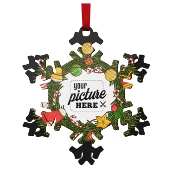 PHOTO Christmas twitch, Christmas ornament wooden snowflake 9cm