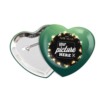 PHOTO xmas lights, Κονκάρδα παραμάνα καρδιά (57x52mm)