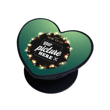 PHOTO xmas lights, Phone Holders Stand  καρδιά Μαύρο Βάση Στήριξης Κινητού στο Χέρι