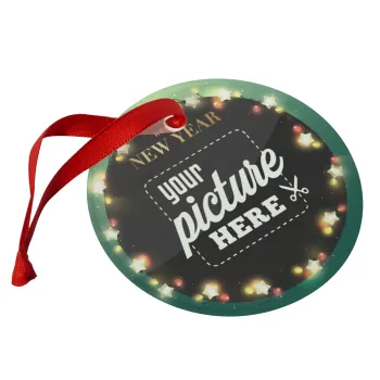 PHOTO xmas lights, Στολίδι Χριστουγεννιάτικο στολίδι γυάλινο 9cm