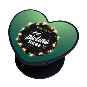 PHOTO xmas lights, Phone Holders Stand  καρδιά Μαύρο Βάση Στήριξης Κινητού στο Χέρι