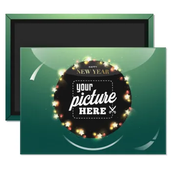 PHOTO xmas lights, Ορθογώνιο μαγνητάκι ψυγείου διάστασης 9x6cm