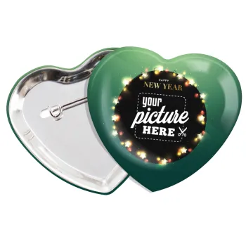 PHOTO xmas lights, Κονκάρδα παραμάνα καρδιά (57x52mm)