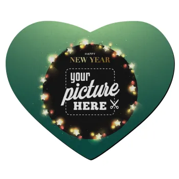 PHOTO xmas lights, Mousepad καρδιά 23x20cm