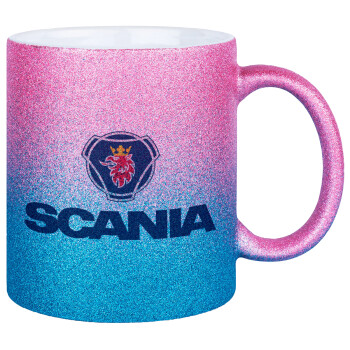 Scania, Κούπα Χρυσή/Μπλε Glitter, κεραμική, 330ml