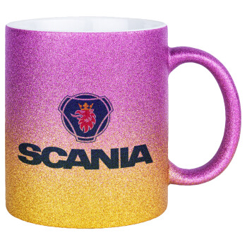 Scania, Κούπα Χρυσή/Ροζ Glitter, κεραμική, 330ml