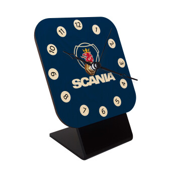 Scania, Quartz Table clock in natural wood (10cm)