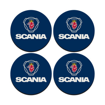 Scania, ΣΕΤ 4 Σουβέρ ξύλινα στρογγυλά (9cm)