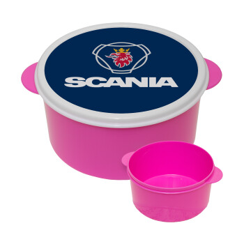 Scania, ΡΟΖ παιδικό δοχείο φαγητού (lunchbox) πλαστικό (BPA-FREE) Lunch Βox M16 x Π16 x Υ8cm