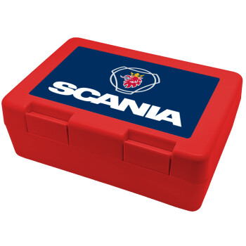 Scania, Children's cookie container RED 185x128x65mm (BPA free plastic)
