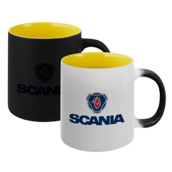 Scania, Κούπα Μαγική εσωτερικό κίτρινη, κεραμική 330ml που αλλάζει χρώμα με το ζεστό ρόφημα (1 τεμάχιο)