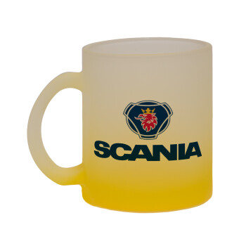 Scania, Κούπα γυάλινη δίχρωμη με βάση το κίτρινο ματ, 330ml