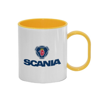 Scania, Κούπα (πλαστική) (BPA-FREE) Polymer Κίτρινη για παιδιά, 330ml