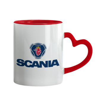 Scania, Κούπα καρδιά χερούλι κόκκινη, κεραμική, 330ml