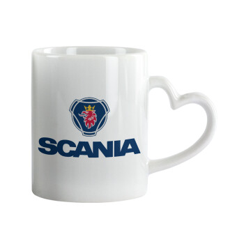 Scania, Κούπα καρδιά χερούλι λευκή, κεραμική, 330ml