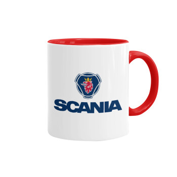 Scania, Κούπα χρωματιστή κόκκινη, κεραμική, 330ml