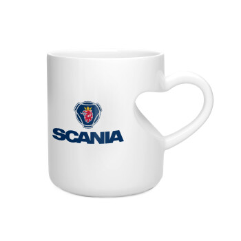 Scania, Κούπα καρδιά λευκή, κεραμική, 330ml