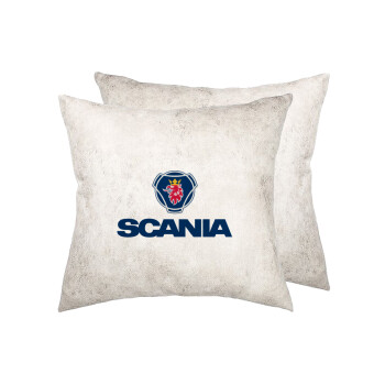 Scania, Μαξιλάρι καναπέ Δερματίνη Γκρι 40x40cm με γέμισμα